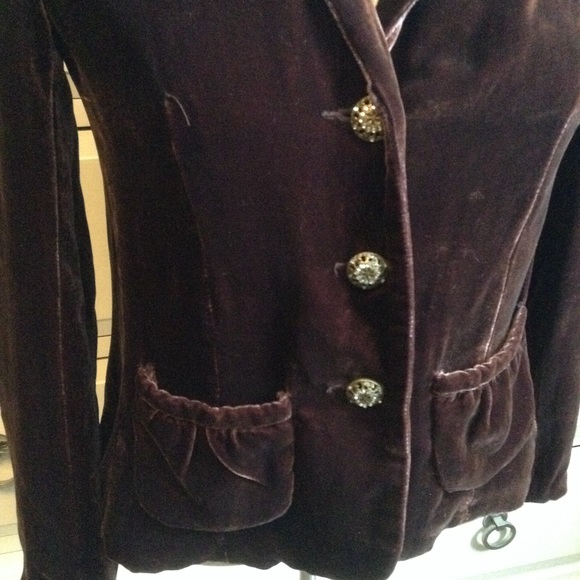 PURSUITS LTD brown velvet vintage style jacket 4 P - Picture 2 of 6
